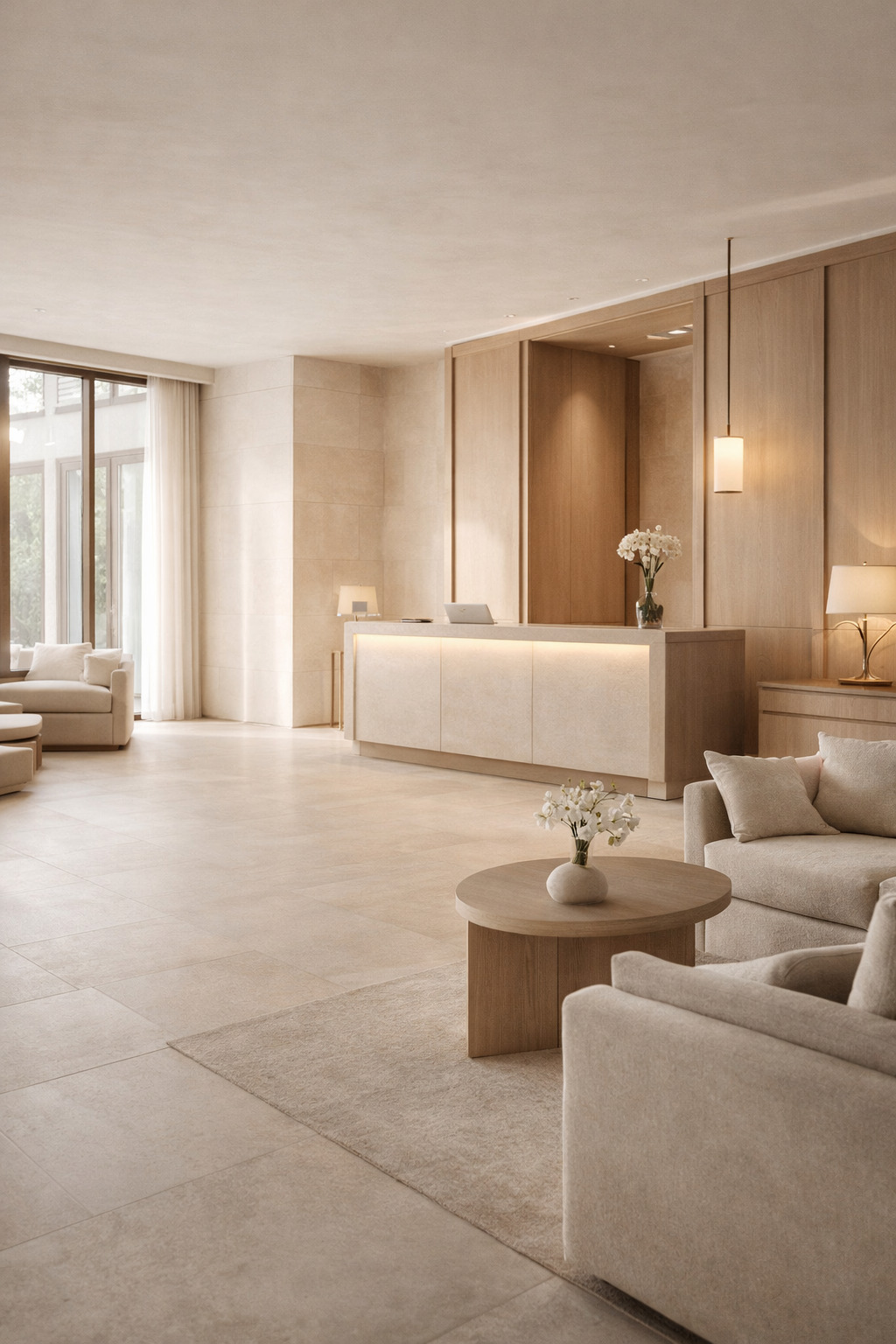 Luxury hotel lobby